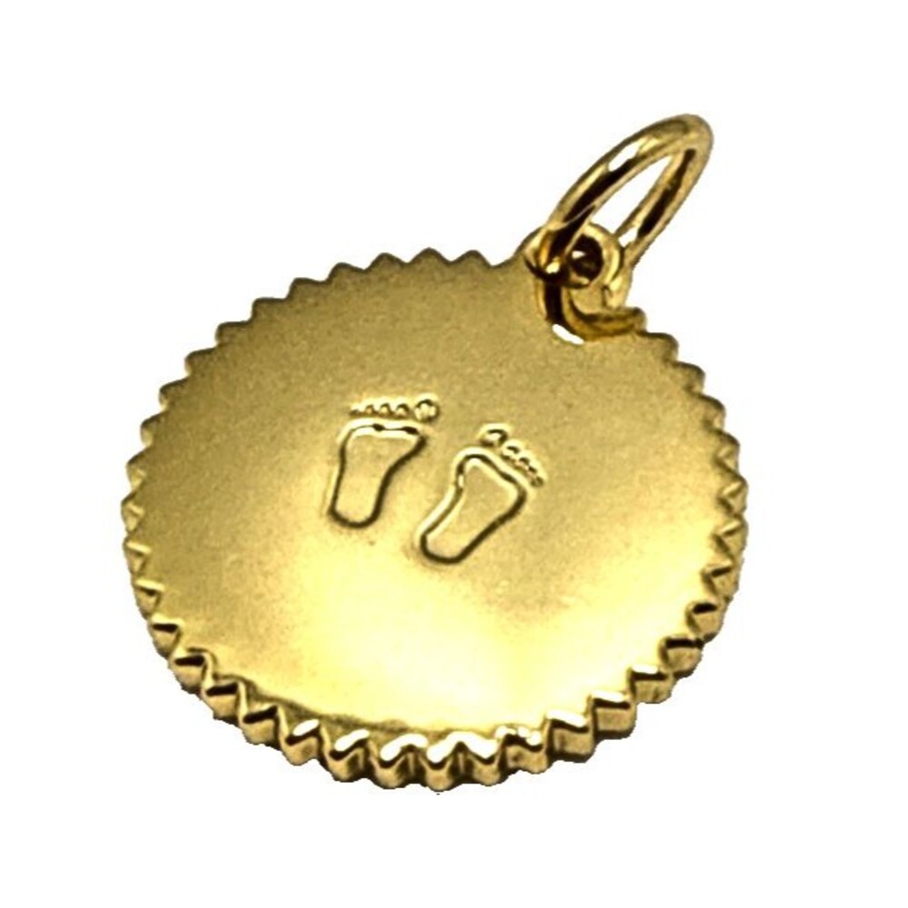 India Hicks Gold Tone Baby Feet Token Charm Pendant Footprints Indi Token 7/8"